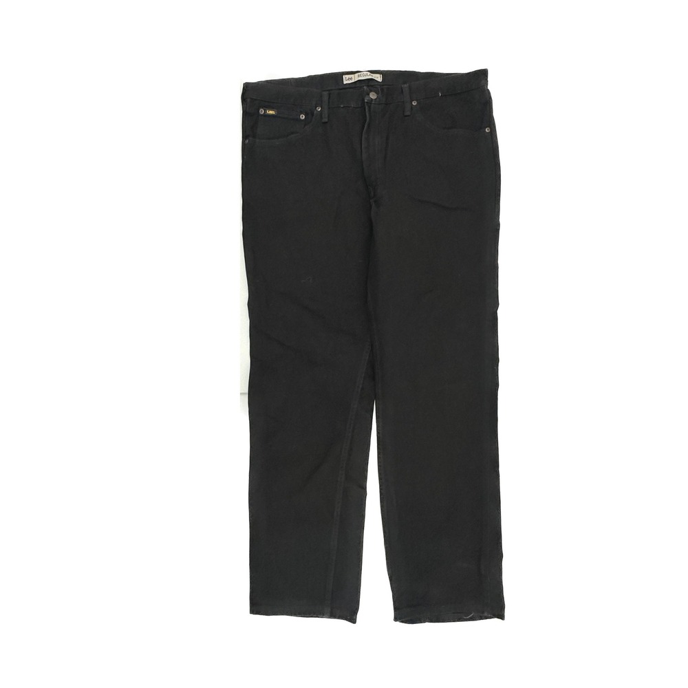 Lee Regular Fit Jeans Mens 42x34 Black Straight Leg Denim